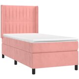  box spring s madracem LED ružičasti 80x200 cm baršunasti | shoptok.hr