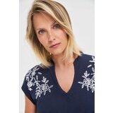 Marisse Navy Blue Cotton Blouse | shoptok.hr