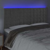  LED posteljno vzglavje svetlo sivo 180x5x118/128 cm žamet, (20792741) | Shoptok.si