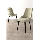 Hanah home set trpezarijskih stolica Enoa 8 kom, krem tkanina Babyface, crne drvene noge | Eponuda.com