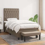  Box spring postelja z vzmetnico taupe 90x200 cm blago, (20895715) Cene
