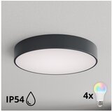 Brilagi LED RGBW plafonsko svetlo za kupatilo CLARE 4xE27/12W/230V pr. 50 cm antracit IP54 u
