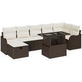 vidaXL set od 8 dijelova vrtne sofe s jastučićima smeđi poli ratan, 2-sjedalna vrtna sofa s jastučićima smeđi poli ratan Cijene
