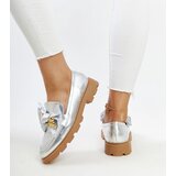 Gemre Silver Loafers with Decorative Safety Pin Bogumila | Shoptok.si