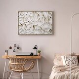 Slika - Ceramic Leaves (1 Part) Wide 90x60 U prirodnom drvenom okviru | shoptok.hr