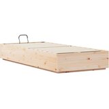  otomanska postelja z dvižnim mehanizmom, trden borov les, naravna, 80×200 cm | Shoptok.si