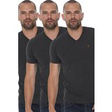 Dewberry TRIPLE SET T8568 V-NECK MEN'S T-SHIRT-ANTHRACITE-ANTHRACITE-ANTHRACITE | Shoptok.si