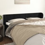  Uzglavlje s ušima crno 183x23x78/88 cm baršunasto | shoptok.hr