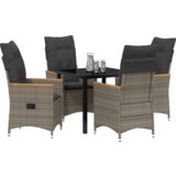 vidaXL Set vrtne blagovaonice s jastučićima Siva poli ratan | shoptok.hr