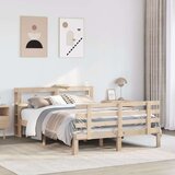 vidaXL Okvir kreveta s uzglavljem 140 x 190 cm od masivne borovine | shoptok.hr