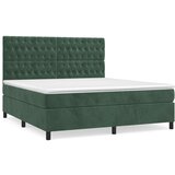  The Living Store Box spring postelja z vzmetnico temno zelena 180x200 cm žamet - Box Spring Postelja, (21453979) | Shoptok.si