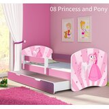  Otroška postelja ACMA z motivom, stranska roza + predal 140x70 cm 08 Princess with Pony | Shoptok.si