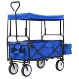 Kolica sklopiva transportna sa krovom i kočnicom FW1802 crna/plava