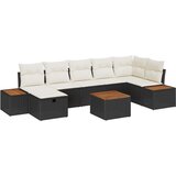  8-delna vrtnarska zofna garnitura z blazinami Črna poli ratan, (22091925) | Shoptok.si