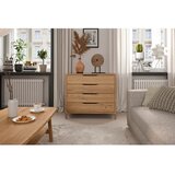 The Beds Niska komoda od punog hrasta u prirodnoj boji 95x80 cm Twig – | shoptok.hr