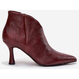 Boto Patent Leather Low Women's Ankle Boots On Heel Bordeaux Jolivra | Shoptok.si
