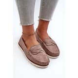 EVENTO Women's Dark Beige Faux Suede Loafers Nestalia | Shoptok.si