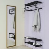 Spinder Design Crna metalna zidna vješalica s policom Marco – | shoptok.hr