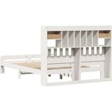 vidaXL Knjižna postelja brez vzmetnice bela 150x200 cm trdna borovina | Shoptok.si