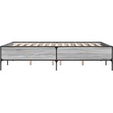  Okvir za krevet boja hrasta 140x190cm konstruirano drvo i metal Siva 140 x 190 cm | Shoptok.si