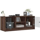 vidaXL TV omarica s steklenimi vrati rjavi hrast 102x37x42 cm | Shoptok.si
