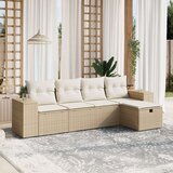  5-dijelni vrtni set sofa s jastucima bež od poliratana | shoptok.hr