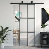  Klizna vrata crna 76x205 cm od kaljenog stakla i aluminija | shoptok.hr