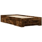  Okvir kreveta bez madraca dimljena boja hrasta 75x190 cm drveni | shoptok.hr
