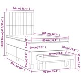 Krevet s oprugama i madracem tamnosivi 90x200 cm od tkanine | shoptok.hr