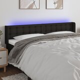  LED uzglavlje crno 183x16x78/88 cm od tkanine | shoptok.hr