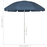  Suncobran za plažu plavi 240 cm | shoptok.hr