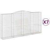  Obokane gabion košare 7 kosa 400x50x200/220 cm pocinkano železo, (21732386) | Shoptok.si