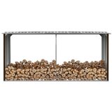 vidaXL Vrtna lopa za drva pocinkano jeklo 330x92x153 cm rjava Cene