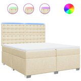  The Living Store Box spring postelja z vzmetnico krem 200x200 cm blago - Box Spring Postelja, (21458028) | Shoptok.si