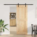 vidaXL Drsna vrata s kompletom vodil 85x210 cm trdna borovina | Shoptok.si