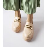 Gemre Beige women's loafers decorated with a buckle Piazzo | Shoptok.si