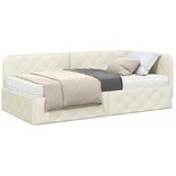  Kutni okvir kreveta Krema 90 x 190 cm Baršun | shoptok.hr