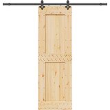 vidaXL Drsna vrata s kompletom vodil 70x210 cm trdna borovina | Shoptok.si
