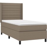  box spring s madracem LED smeđesivi 90x200 cm tkanina | shoptok.hr