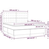  Box spring s madracem LED svjetlosivi 160x200 cm baršun | shoptok.hr