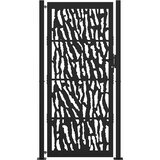  Vrtna vrata crna 100x200 cm dizajn s čeličnim tragovima | shoptok.hr