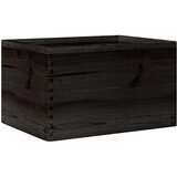  Drvena kutija s ručkama crna 40x30x23 cm puno drvo bor | shoptok.hr