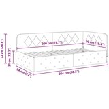vidaXL Kotna postelja z vzglavjem Modra 90 x 200 cm Žamet | Shoptok.si
