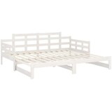  Izvlečna dnevna postelja bela trdna borovina 2x(90x190) cm, (20723983) | Shoptok.si