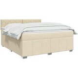  Boxspring krevet s madracem Krem 140 x 190 cm Tkanina Slike