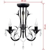  Dekorativni Art Noveau Stil Črni Kovinski Lestenec s Kristali 3 x E14, (20769897) | Shoptok.si