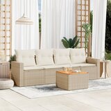  5-dijelni vrtni set sofa s jastucima bež od poliratana | shoptok.hr