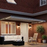 Ručna zlačivna tenda s LED diodama Antracit i bijelo 4 x 2 m | shoptok.hr
