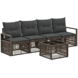vidaXL Vrtna sedežna garnitura 5 pcs Siva poli ratan, (5000270170) | Shoptok.si