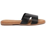 Shelvt Black women's eco leather flip-flops u